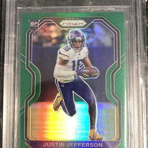 2020 Panini Prizm Justin Jeffersons graded 9.5's